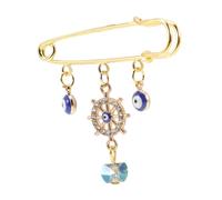 Beaupretty Spilla Evil Eye in Retro per Cardigan e Sciarpe Spilla Blu Unisex per Feste Matrimoni e Quotidiano Accessorio