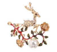 Beaupretty Spilla Natalizia Forma Di Renna Spilla Cristalli e Pietre Decorative Per Vestiti Natalizi Regalo Di Natale