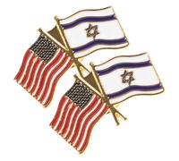 Beaupretty Spille Bavero in Metallo Bandiere Usa e Israele Set 2 Pezzi Accessori Patriottici Per Feste e Cerimonie Spilla Decorativa Per e Cappelli