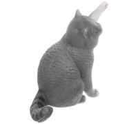 Beaupretty Statua Gatto British Shorthair Grigia Simulazione Realistica Decorazione da Tavolo Portatile e Resistente Modellino Animale per Libreria e Mobile Tv Giocattolo Gattino Adorabile