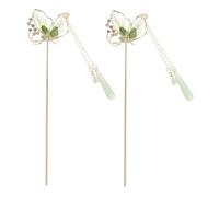 Beaupretty Tornante a Farfalla Verde Bastoncini Cinesi Per Forcine Per Da Donna Tornante Retrò Forcina in Stile Cinese Giapponesi Lega Di Zinco Verde Chiaro