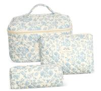 Beaupretty Trucchetti Trapuntate con Cerniera Organizer Cosmetici Portatile per Viaggi Pochette Makeup per Chiusura Design Compatto e Versatile per Prodotti