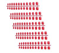 Beaupretty Unghie Finte Corte a Copertura Completa Punte Rosse per Unghie Finte Multi-Colore Tinta Unita Patch Manicure Nail Art 120 Pezzi / 5 Fogli