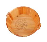 Beaupretty Vasca Per Pediluvio in Legno Naturale 36 Cm Doppio Manico Secchio Per Pedicure Piedi Profondo Per Uso Domestico e Spa Rilassante