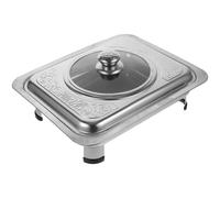 Beaupretty Vassoio con Coperchio Rettangolare in Inossidabile Buffet Angoli Arrotondati e Piedini Antiscivolo per Ristorazione e Buffet Professionali
