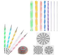 Beausoleil 16 Pz Mandala Dotting Strumenti per Pittura Rocce Mandala Stencil Kit Palla Stylus Argilla Scultura Scultura Strumenti