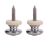 Beausoleil 2 Pezzi Serria Lana Rame Chitarra Cinghia di Blocco Caviglie Pin Fungo Forma Fine Pulsante per Acustica Classico Elettrico Basso Chitarra UkuleLato Argento
