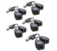 Beausoleil 5 Paia CCTV Coassiale BNC Trasmettitore-Ricevitore Balun di Potere Video a CAT5E 6 RJ45 Connettore Coassiale/Analogico HD Coppia Spinta Trasmettitore