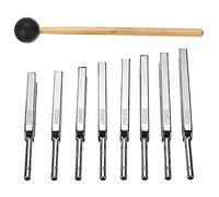 Beausoleil 8 Pack Steel Tuning Fork Set 256-512HZ Martello Vibrazione Therapy Tools Acciaio Inox