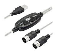 Beausoleil Adattatore Cavo USB MIDI, Interfaccia Cavo Ingresso/Uscita USB Tipo A Maschio A MIDI Din 5 Pin con Indicatore LED per Tastiera Musica