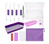 Beausoleil Kit Accessori Punti Diamante Strumenti di Pittura Diamante Fai da te, Scatola di Ricamo Diamante con 28 Fessure per arte Pittura di Diamante