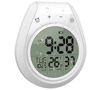 Beausoleil Orologio da doccia digitale impermeabile, timer da bagno, orologio da parete digitale da cucina, schermo LCD, formato 12/24 ore