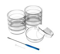 Beausoleil Scatole di Petri in Vetro da 90 Mm Scatole di Petri Autoclavabili Scatole di Petri Riutilizzabili 10 Pz Piatti di Petri da Laboratorio Autoclavabili con Fibbia Di Inoculazione