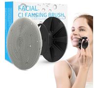 BEAUTAIL Confezione da 2 spazzole per la pulizia del viso in silicone, esfoliante manuale per pelli sensibili, spazzola esfoliante per la cura della pelle, per uomini e donne, nero+Starlight