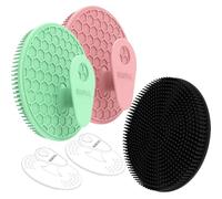 BEAUTAIL - Set di 5 spugne esfolianti in silicone per corpo e viso, per donne e uomini, per pelli sensibili, più igieniche delle tradizionali luffe, lunga durata, nero+rosa+verde