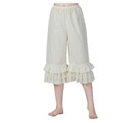 BEAUTELICATE Cotone Sottovesti a Pantalone Vittoriano Donne Mutande Sottoveste Bloomers Pants (Beige, M)