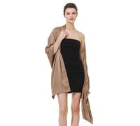 BEAUTELICATE Damen Stola Schal Damen Festlich Elegante Seide Satin Tücher Schultertuch mit Einzigartig Textur für Brautkleider Abendkleider Sommer Hochzeit(Khaki scuro,Taglia Unica)