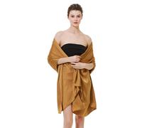 BEAUTELICATE Damen Stola Schal Damen Festlich Elegante Seide Satin Tücher Schultertuch mit Einzigartig Textur für Brautkleider Abendkleider Sommer Hochzeit (Marrone dorato,Taglia Unica)