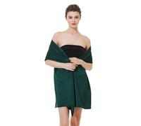 BEAUTELICATE Damen Stola Schal Damen Festlich Elegante Seide Satin Tücher Schultertuch mit Einzigartig Textur für Brautkleider Abendkleider Sommer Hochzeit (Verde scuro,Taglia Unica)