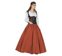 BEAUTELICATE Donna Gonna Lunga Cotone Vittoriana Estiva Stile Rinascimentale Boemia Gonna Grande Swing Maxi Gonna Medievale Gypsy Costume (Arancia, S)