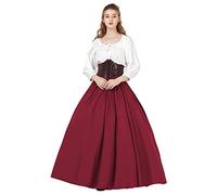 BEAUTELICATE Donna Gonna Lunga Cotone Vittoriana Estiva Stile Rinascimentale Boemia Gonna Grande Swing Maxi Gonna Medievale Gypsy Costume (Maroon, XL)