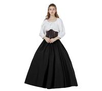 BEAUTELICATE Donna Gonna Lunga Cotone Vittoriana Estiva Stile Rinascimentale Boemia Gonna Grande Swing Maxi Gonna Medievale Gypsy Costume (Nera, L)