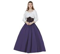 BEAUTELICATE Donna Gonna Lunga Cotone Vittoriana Estiva Stile Rinascimentale Boemia Gonna Grande Swing Maxi Gonna Medievale Gypsy Costume (Viola, L)