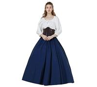 BEAUTELICATE Donna Gonna Lunga Cotone Vittoriana Estiva Stile Rinascimentale Boemia Gonna Grande Swing Maxi Gonna Medievale Gypsy Costume (Blu Navy, M)