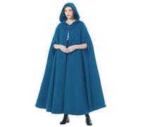 BEAUTELICATE Donna Mantello con Cappuccio Inverno Misto Lana Cappotto Medievale Robe Lungo Poncho Giacca con Giromanica per Cosplay Halloween Costume Natale Matrimonio