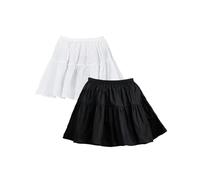 BEAUTELICATE Estensori per Camicia Donna 100% Cotone Gonna per Maglione Giacca Cappotto Minigonna Sottoveste Sottogonna con Fascia Elastica (Nero+Bianca,L)