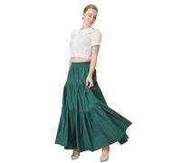 BEAUTELICATE Gonna Lunga in Cotone Medievale Sottoveste Gonna Plissettata Vita Elastica Vittoriana Costume Boemia Gonne Gypsy