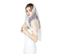 BEAUTELICATE Pizzo Veli da Sposa Accessori da Sposa Fasce da Donna Decorazioni per Capelli di Matrimonio per Veli Tulle a 1 Strati Bordi Ricamati Bianco o Avorio