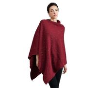 BEAUTELICATE Poncho a Maglia Donna Poncho Mantella Misto Lana Tweed Stola Coprispalle Pullover Senza Braccia per Invernale Autunno (Rosso, Taglia unica)