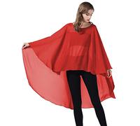 BEAUTELICATE Scialle Coprispalle Chiffon Donna Elegante Stola Cape Mantello per Sposa Estivo Cerimonia Matrimoni Cerimonia Festa Rosso, Taglia unica