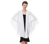BEAUTELICATE Scialle Donna Elegante per Cerimonia Taglie Forti Chiffon Coprispalle Sheer Stola Donna per Matrimonio Estivo Sposa Abiti (Avorio, Taglia Unica)