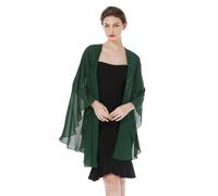 BEAUTELICATE Scialle Donna Elegante per Cerimonia Taglie Forti Chiffon Coprispalle Sheer Stola Donna per Matrimonio Estivo Sposa Abiti (Verde Cacciatore, Taglia Unica)