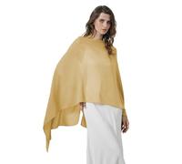 BEAUTELICATE Scialle Elegante Donna Poncho Coprispalle Chiffon Stola Cape Estivo per Sposa Damigella Cerimonia Matrimonio Abito, Giallo Mostarda
