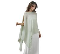 BEAUTELICATE Scialle Elegante Donna Poncho Coprispalle Chiffon Stola Cape Estivo per Sposa Damigella Cerimonia Matrimonio Abito, Verde Salvia