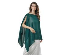BEAUTELICATE Scialle Elegante Donna Poncho Coprispalle Chiffon Stola Cape Estivo per Sposa Damigella Cerimonia Matrimonio Abito, Verde Acqua