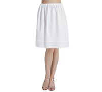 BEAUTELICATE Sottogonna Donna Cotone Lunga Corto Sottoveste a Gonna Antistatico Mezza Sottogonna con Pizzo Sangallo Vita Elastica (Avorio - 50cm,XXL)
