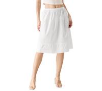 BEAUTELICATE Sottogonna Donna Cotone Lunga Corto Sottoveste a Gonna Antistatico Mezza Sottogonna con Pizzo Sangallo Vita Elastica (Avorio - 60cm,XXL)