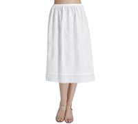 BEAUTELICATE Sottogonna Donna Cotone Lunga Corto Sottoveste a Gonna Antistatico Mezza Sottogonna con Pizzo Sangallo Vita Elastica (Avorio - 70cm,XXL)