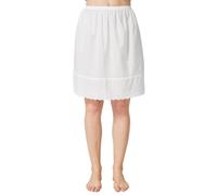 BEAUTELICATE Sottogonna Donna Cotone Lunga Corto Sottoveste a Gonna Antistatico Mezza Sottogonna con Pizzo Sangallo Vita Elastica (Avorio - 50cm,M)