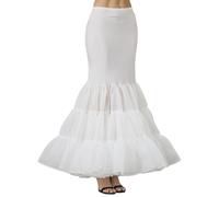 BEAUTELICATE Sottogonna Sposa Fishtail Sirena Donna Cerchio Crinolina Lungo Abito Vestito da Sposa per Nozze Comunione Festa, M