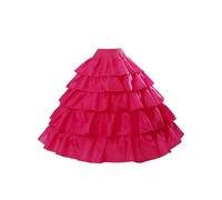 BEAUTELICATE Sottogonna Sposa Lungo A-Line Crinolina Sottogonna Donna 4 Cerchio con 5 Strati Balze per Matrimonio Carnevale Abito da Sera Anni 50 Hallowen Rockabilly (Rosa, S-M)