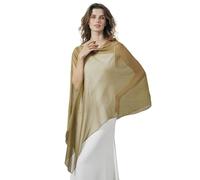 BEAUTELICATE Stola Elegante Donna Cerimonia Elegante Trasparente Crepe Coprispalle Leggera Poncho Cape per Matrimonio Abito da Sera, Verde Oliva