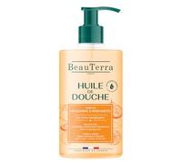 BeauTerra - Olio da doccia - Ideale per pelli secche - corpo e viso - senza sapone - 93% di origine naturale - Made in France - profumo mandarino e bergamotto - flacone pompa 750 ml