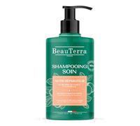 BeauTerra Shampoo Cura Riparatore, Ammorbidisce & Nutre 750 ml | Capelli Normali a Secchi, Burro di Karité e Pro-Vitamina B5, 87% di origine naturale, Made in France