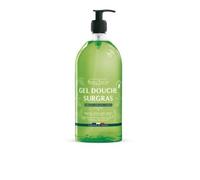 BeauTerra - Gel doccia surgras 1L - per pelli sensibili - profumo verbena limone - senza sapone - corpo e capelli - arricchito con olio di oliva biologico - 100% Made in France