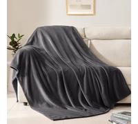 BEAUTEX Coperta in pile per divano, divano o letto, morbida coperta in flanella, super comoda e confortevole, per tutte le stagioni (grafite, 127 x 152,4 cm)